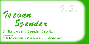 istvan szender business card